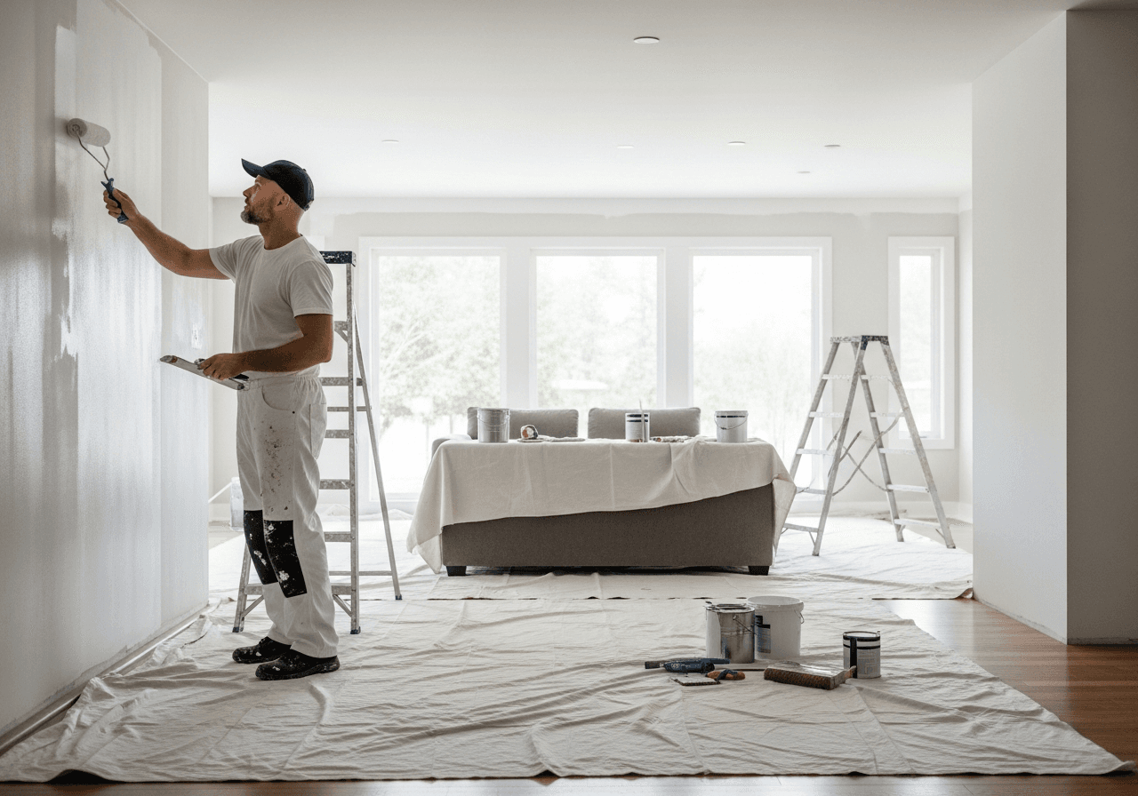 Interior Painting - White Wall Renovation